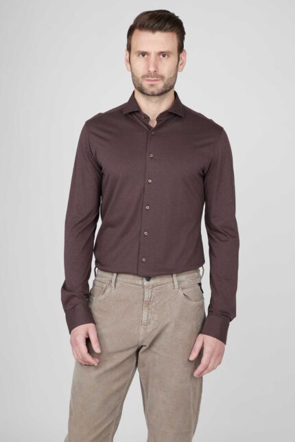 SLIM FIT СОРОЧКА КОРИЧНЕВОГО КОЛЬОРУ ETERNA