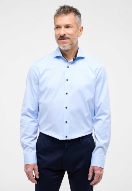 SLIM FIT СОРОЧКА ОДНОТОННОГО БЛАКИТНОГО КОЛЬОРУ ETERNA