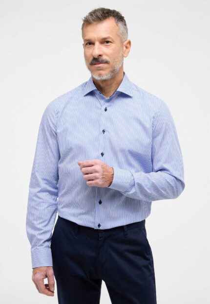 SLIM FIT СОРОЧКА В СИНЮ СМУЖКУ ETERNA