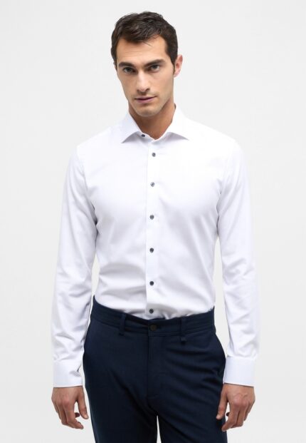 SLIM FIT ОДНОТОННА БІЛА СОРОЧКА ETERNA
