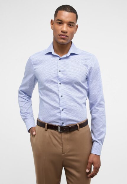 SLIM FIT СОРОЧКА З ПРИНТОМ СВІТЛО-БЛАКИТНОГО КОЛЬОРУ ETERNA